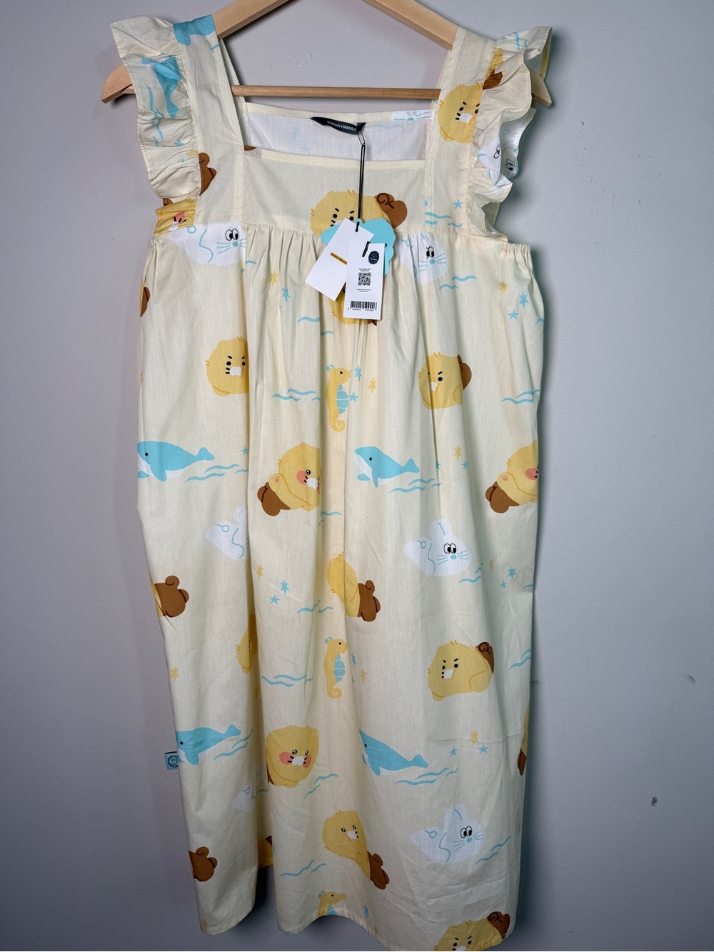 NWT Apricot Studios x Kakao Friends Choonsik Muumuu Dress Free Size
